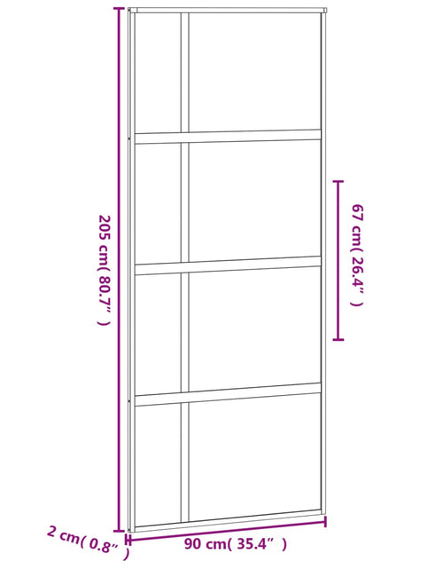 Încărcați imaginea în vizualizatorul Galerie, Ușă glisantă, negru, 90x205 cm, sticlă securizată și aluminiu - Lando
