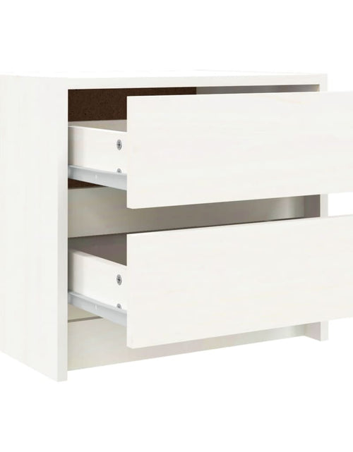 Încărcați imaginea în vizualizatorul Galerie, Noptieră, alb, 40x31x35,5 cm, lemn masiv de pin - Lando
