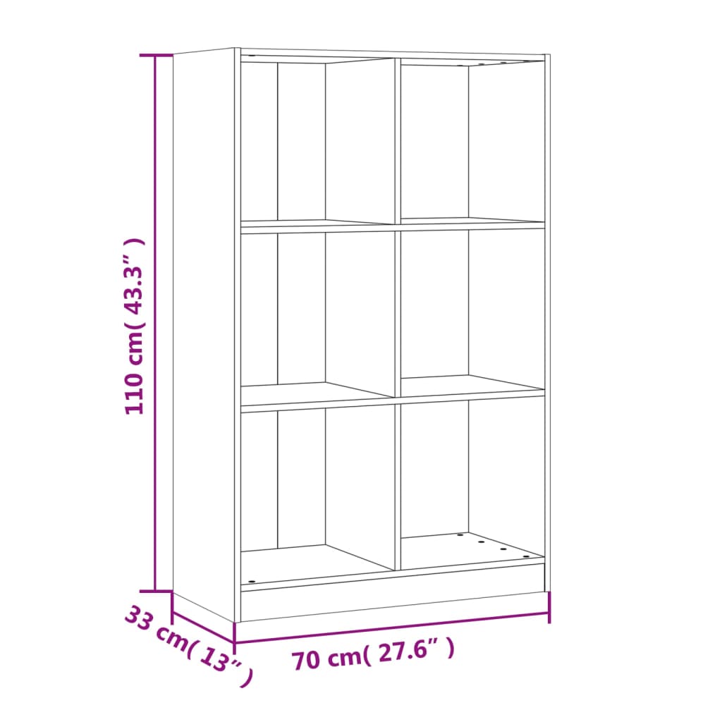 Bibliotecă, 70x33x110 cm, lemn masiv de pin Lando - Lando