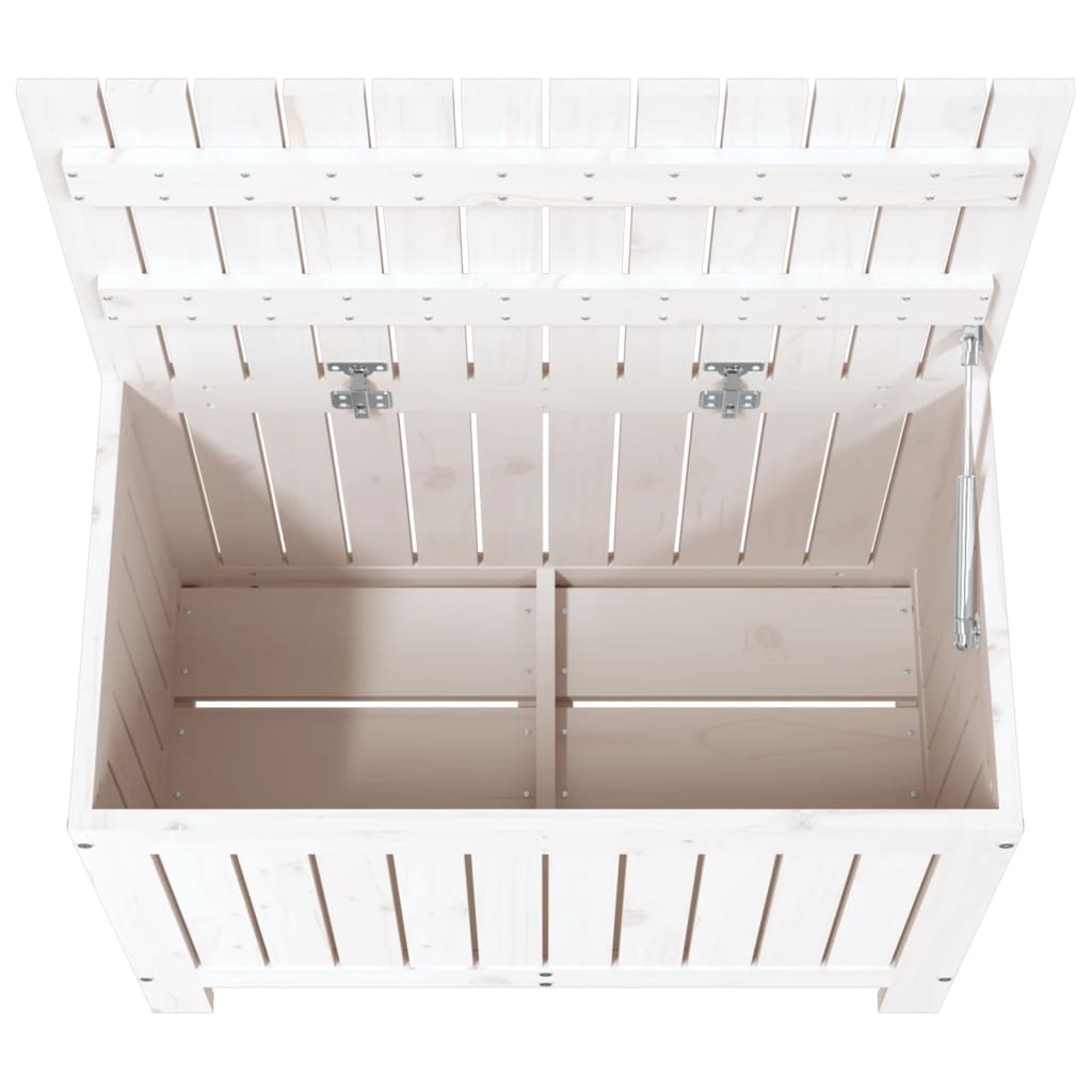 Cutie de depozitare grădină, alb, 76x42,5x54 cm, lemn masiv pin - Lando
