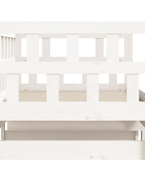 Încărcați imaginea în vizualizatorul Galerie, Pat de zi cu extensie, alb, 90x200 cm, lemn masiv de pin - Lando

