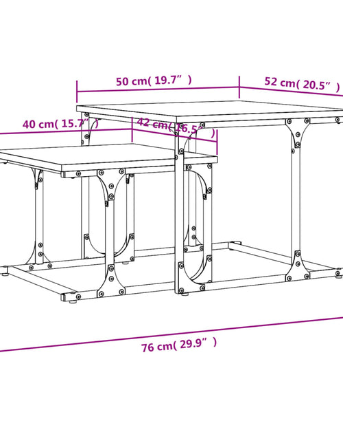 Încărcați imaginea în vizualizatorul Galerie, Mese suprapuse de cafea, 2 buc, stejar afumat, lemn prelucrat Lando - Lando
