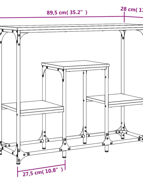 Загрузите изображение в средство просмотра галереи, Măsuță consolă, negru, 89,5x28x76 cm, lemn prelucrat Lando - Lando
