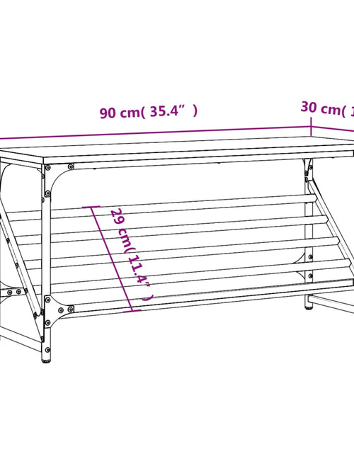 Încărcați imaginea în vizualizatorul Galerie, Pantofar, stejar fumuriu, 90x30x45cm, lemn prelucrat Lando - Lando
