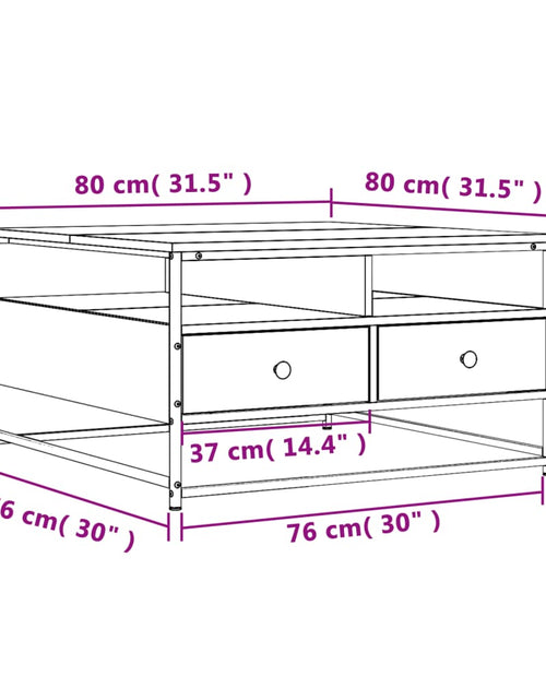 Загрузите изображение в средство просмотра галереи, Măsuță de cafea, stejar maro, 80x80x45 cm, lemn prelucrat Lando - Lando
