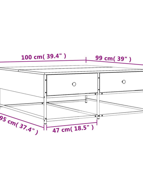 Загрузите изображение в средство просмотра галереи, Măsuță de cafea, stejar maro, 100x99x40 cm, lemn prelucrat Lando - Lando
