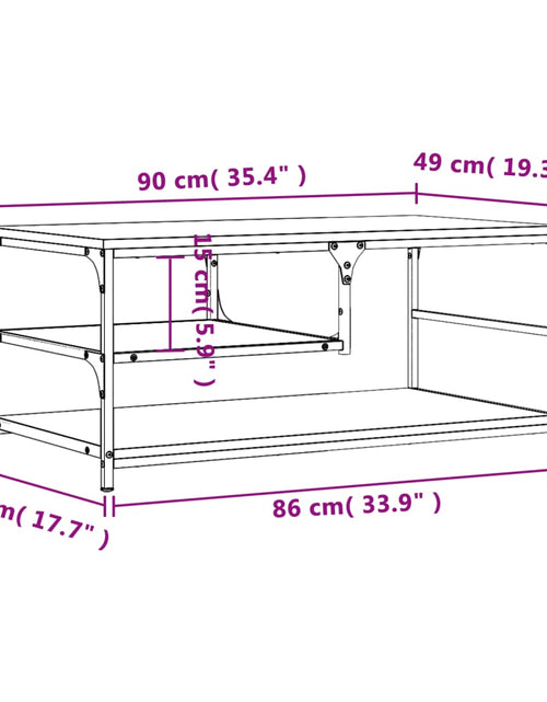 Загрузите изображение в средство просмотра галереи, Măsuță de cafea, stejar sonoma, 90x49x40 cm, lemn prelucrat Lando - Lando
