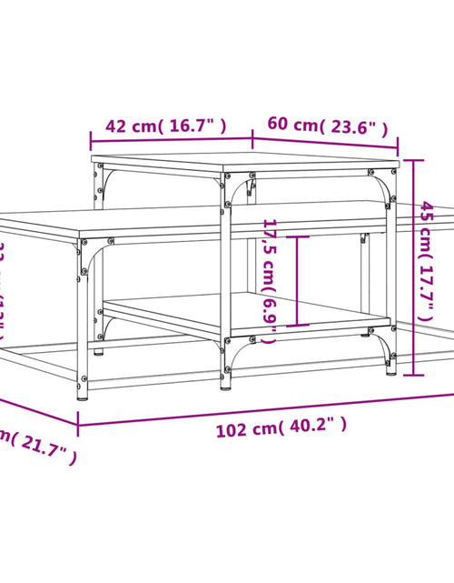 Загрузите изображение в средство просмотра галереи, Măsuță de cafea, stejar sonoma, 102x60x45 cm, lemn prelucrat Lando - Lando
