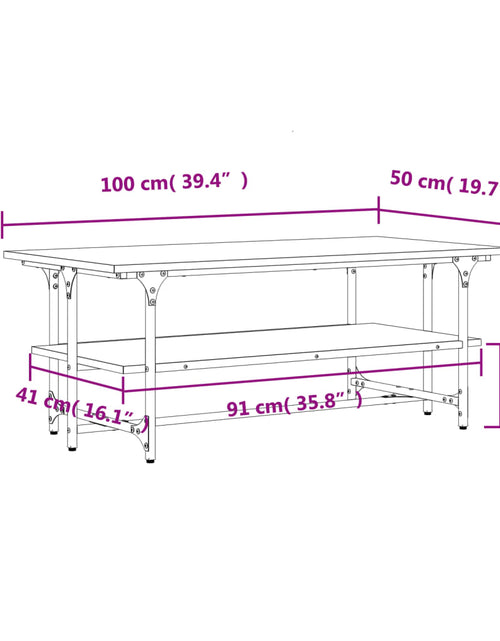 Загрузите изображение в средство просмотра галереи, Măsuță de cafea, stejar fumuriu, 100x50x40 cm, lemn prelucrat Lando - Lando
