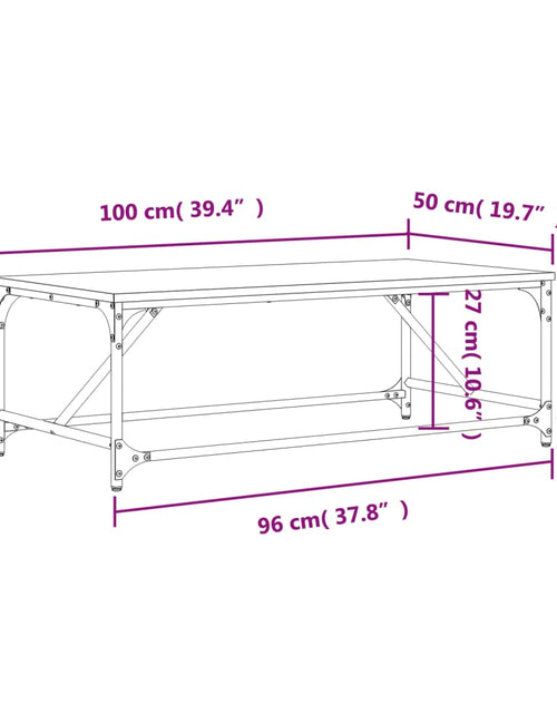 Încărcați imaginea în vizualizatorul Galerie, Măsuță de cafea, gri sonoma, 100x50x35 cm, lemn prelucrat Lando - Lando
