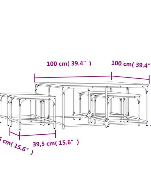 Încărcați imaginea în vizualizatorul Galerie, Mese suprapuse de cafea, 5 buc, stejar maro, lemn prelucrat Lando - Lando
