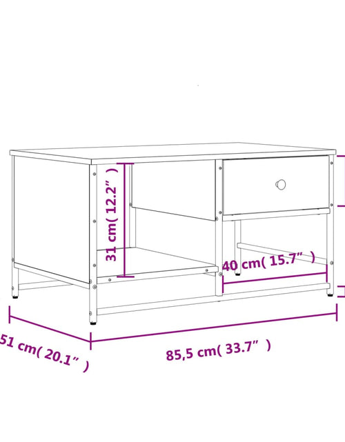 Загрузите изображение в средство просмотра галереи, Măsuță de cafea, stejar sonoma, 85,5x51x45 cm, lemn compozit Lando - Lando
