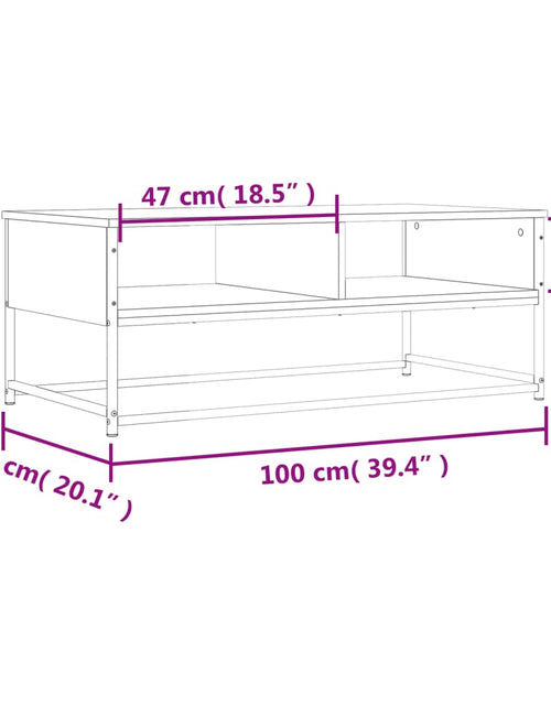 Загрузите изображение в средство просмотра галереи, Măsuță de cafea, stejar maro, 100x51x40 cm, lemn prelucrat Lando - Lando
