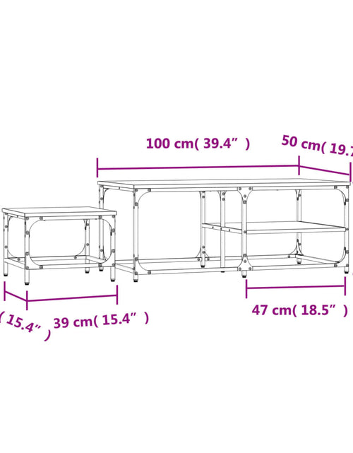 Încărcați imaginea în vizualizatorul Galerie, Mese suprapuse de cafea, 2 buc, stejar sonoma, lemn prelucrat Lando - Lando
