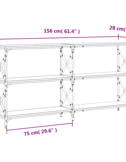 Încărcați imaginea în vizualizatorul Galerie, Măsuță consolă, stejar fumuriu, 156x28x80,5 cm, lemn prelucrat Lando - Lando
