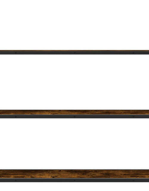 Загрузите изображение в средство просмотра галереи, Raft cu 3 niveluri, stejar afumat, 80x21x78,5 cm lemn prelucrat Lando - Lando
