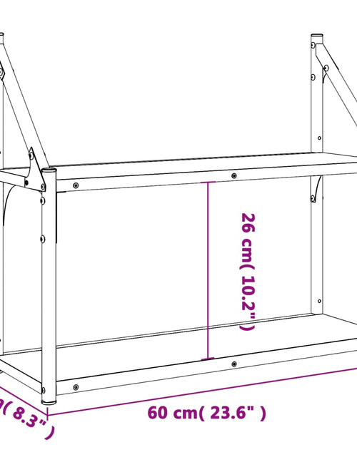 Загрузите изображение в средство просмотра галереи, Raft cu 2 niveluri stejar sonoma 60x21x51 cm, lemn prelucrat Lando - Lando
