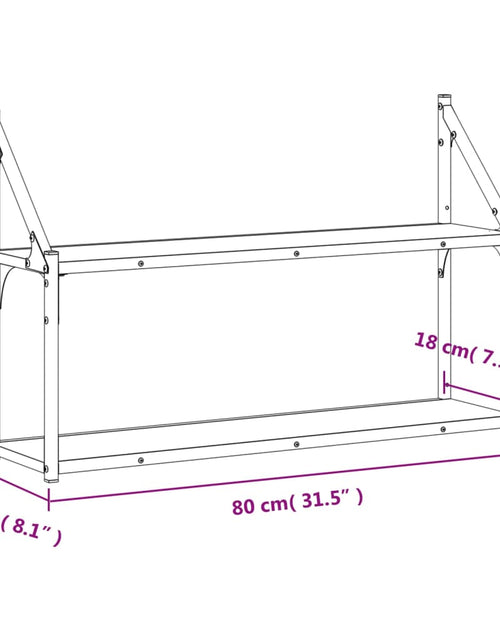 Încărcați imaginea în vizualizatorul Galerie, Raft cu 2 niveluri, stejar maro, 80x21x51 cm, lemn prelucrat Lando - Lando
