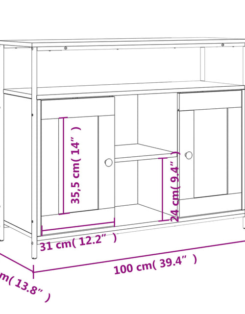 Загрузите изображение в средство просмотра галереи, Servantă, stejar fumuriu, 100x35x80 cm, lemn prelucrat - Lando
