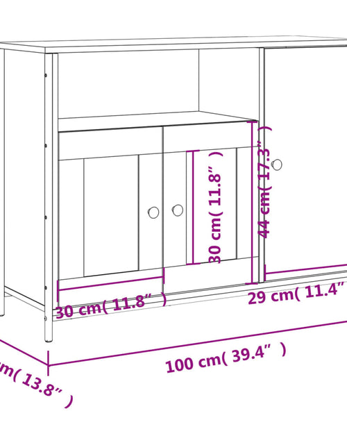 Загрузите изображение в средство просмотра галереи, Servantă, stejar maro, 100x35x75 cm, lemn compozit - Lando

