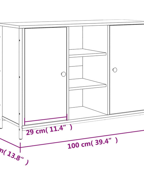 Încărcați imaginea în vizualizatorul Galerie, Servantă, stejar sonoma, 100x35x70 cm, lemn prelucrat - Lando
