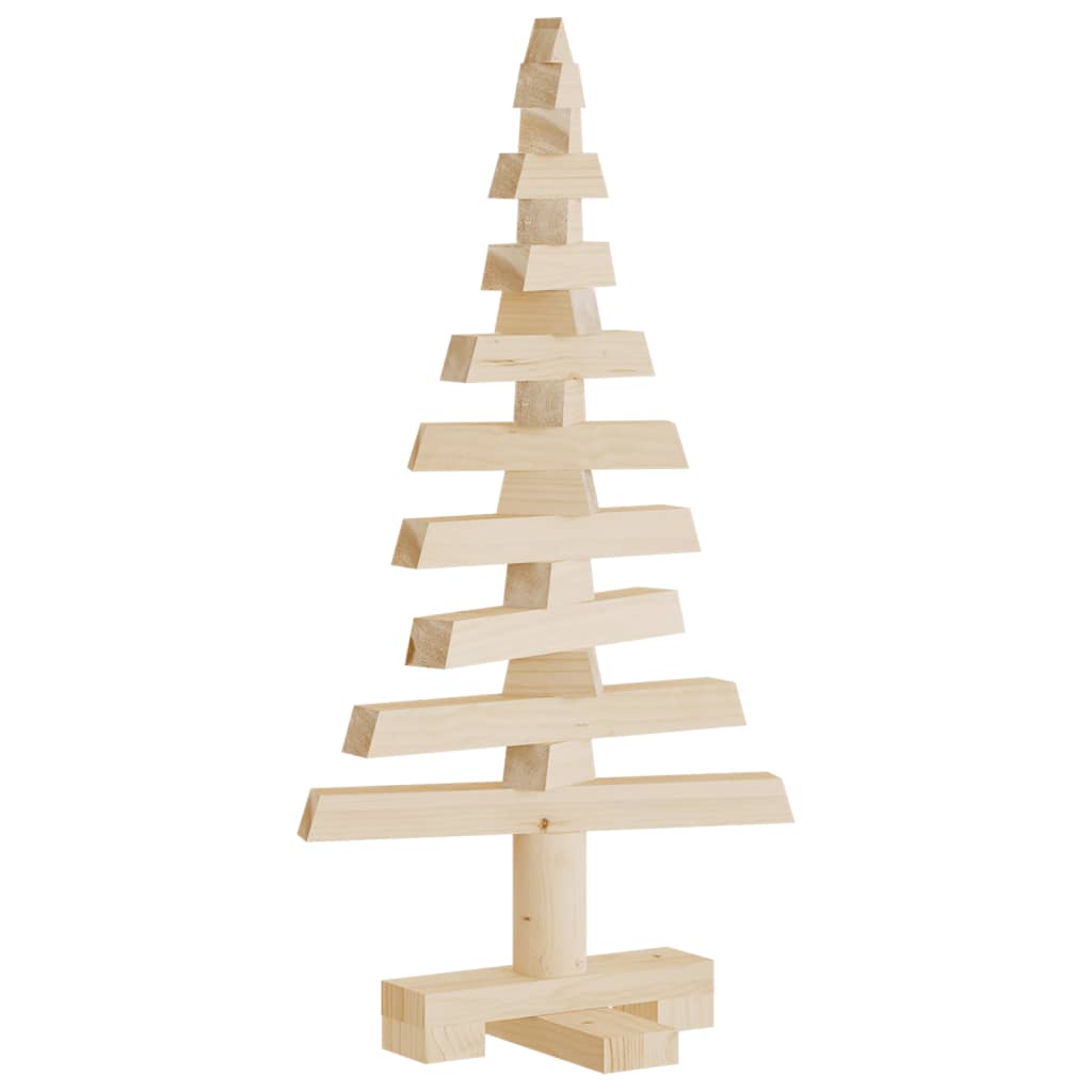 Brad de Crăciun din lemn decorativ, 60 cm, lemn de pin masiv - Lando