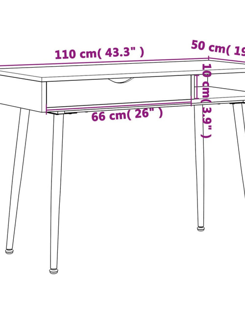 Încărcați imaginea în vizualizatorul Galerie, Birou de computer cu sertar, maro, 110x50x75 cm, lemn prelucrat - Lando
