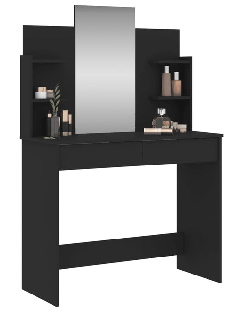 Încărcați imaginea în vizualizatorul Galerie, Masă de toaletă cu oglindă, negru, 96x39x142 cm - Lando
