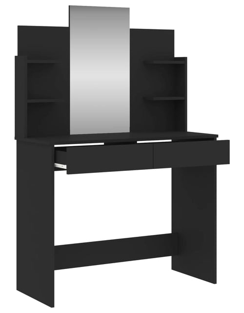 Încărcați imaginea în vizualizatorul Galerie, Masă de toaletă cu oglindă, negru, 96x39x142 cm - Lando
