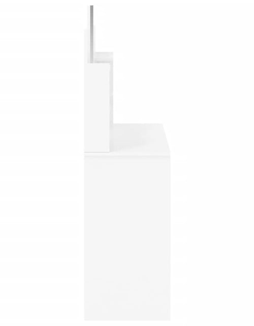 Загрузите изображение в средство просмотра галереи, Masă de toaletă cu oglindă, alb extralucios, 96x39x142 cm - Lando
