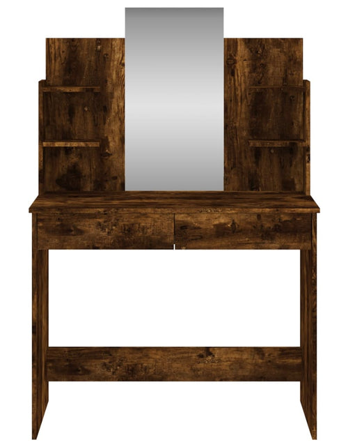 Încărcați imaginea în vizualizatorul Galerie, Masă de toaletă cu oglindă, stejar fumuriu, 96x39x142 cm - Lando
