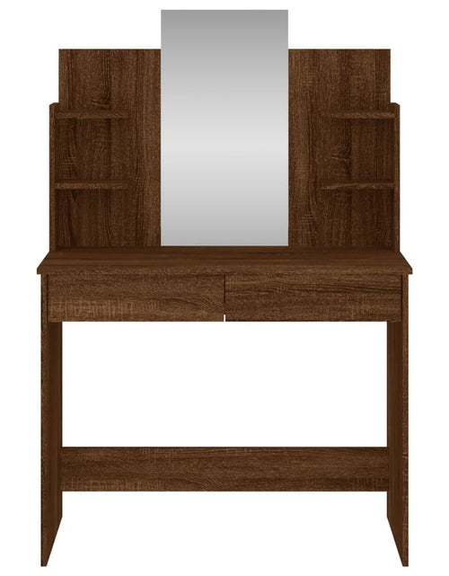 Încărcați imaginea în vizualizatorul Galerie, Masă de toaletă cu oglindă, stejar maro, 96x39x142 cm - Lando
