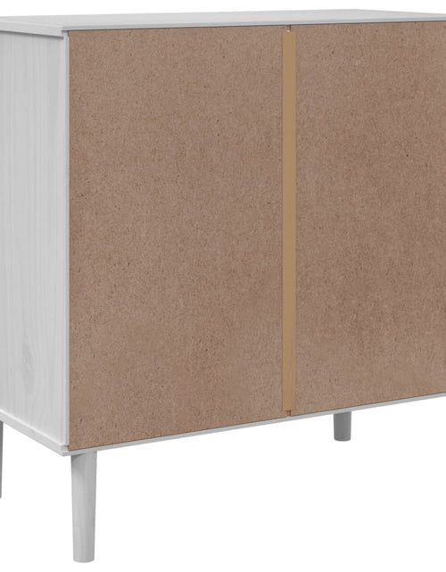Încărcați imaginea în vizualizatorul Galerie, Dulap sertar SENJA ratan aspect alb 80x40x80 cm lemn masiv pin - Lando
