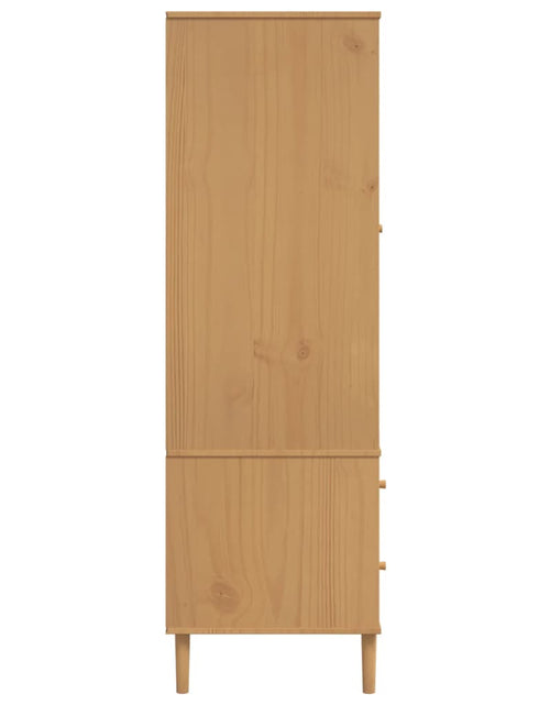 Încărcați imaginea în vizualizatorul Galerie, Șifonier SENJA, aspect ratan maro, 90x55x175 cm, lemn masiv pin - Lando
