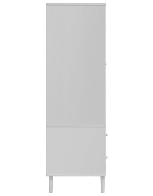 Загрузите изображение в средство просмотра галереи, Șifonier SENJA, aspect ratan alb, 90x55x175 cm, lemn masiv pin - Lando
