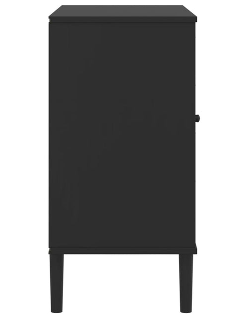 Загрузите изображение в средство просмотра галереи, Servantă SENJA, aspect ratan negru, 80x40x80 cm, lemn masiv pin - Lando

