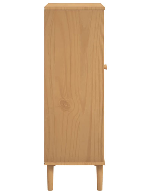 Încărcați imaginea în vizualizatorul Galerie, Pantofar SENJA, aspect ratan, maro, 59,5x35x107 cm, lemn masiv - Lando
