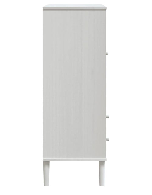 Încărcați imaginea în vizualizatorul Galerie, Dulap înalt SENJA aspect ratan alb, 90x40x112cm, lemn masiv pin - Lando
