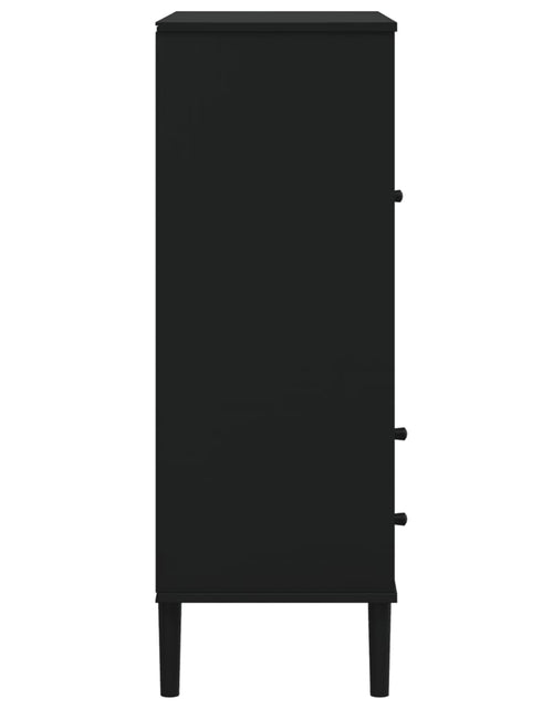 Încărcați imaginea în vizualizatorul Galerie, Dulap înalt SENJA aspect ratan negru, 90x40x112cm - Lando
