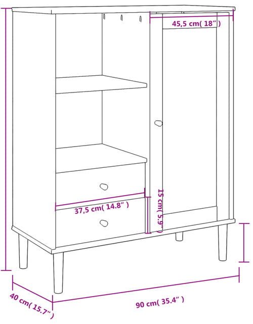 Загрузите изображение в средство просмотра галереи, Dulap înalt SENJA aspect ratan alb, 90x40x112cm, lemn masiv pin - Lando
