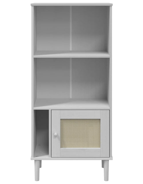 Încărcați imaginea în vizualizatorul Galerie, Bibliotecă SENJA aspect ratan alb 60x35x130 cm lemn masiv pin - Lando
