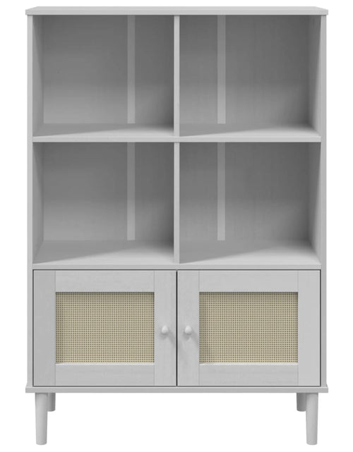 Загрузите изображение в средство просмотра галереи, Bibliotecă „SENJA”, alb, 90x35x130 cm, lemn masiv de pin - Lando
