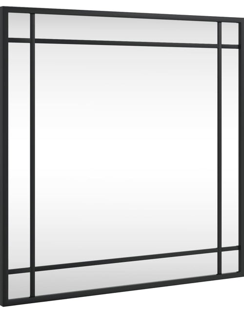 Încărcați imaginea în vizualizatorul Galerie, Oglindă de perete, negru, 50x50 cm, pătrată, fier Lando - Lando
