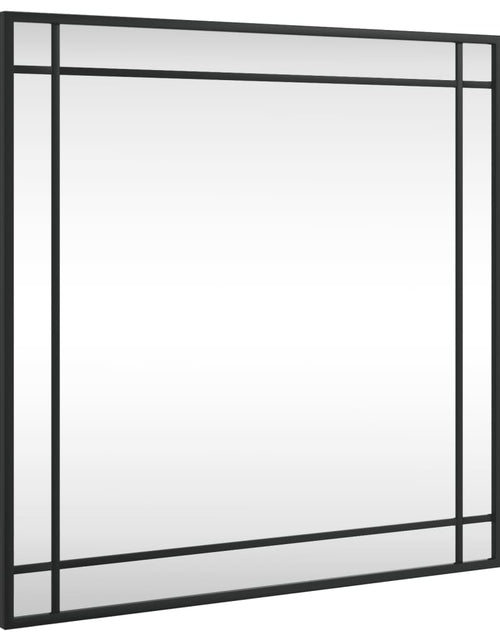 Загрузите изображение в средство просмотра галереи, Oglindă de perete, negru, 60x60 cm, pătrată, fier Lando - Lando
