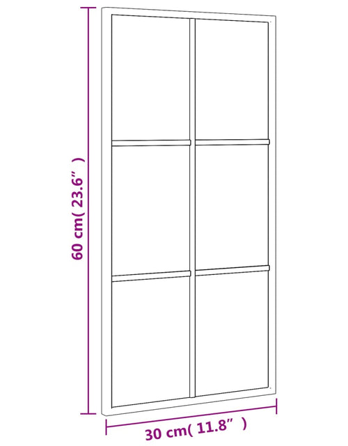 Загрузите изображение в средство просмотра галереи, Oglindă de perete, negru, 30x60 cm, dreptunghiulară, fier Lando - Lando
