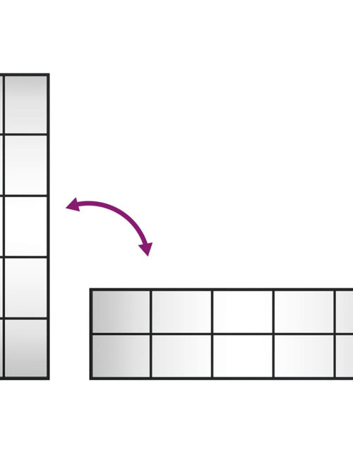 Încărcați imaginea în vizualizatorul Galerie, Oglindă de perete, negru, 30x100 cm, dreptunghiulară, fier Lando - Lando
