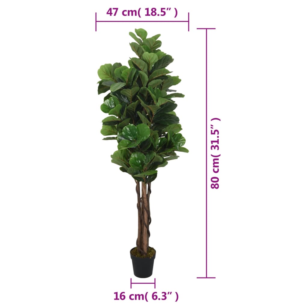 Smochin artificial cu frunze 96 de frunze 80 cm verde