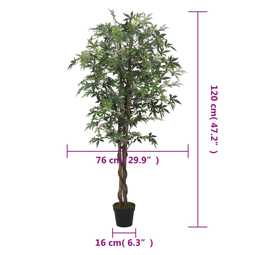 Arbore de arțar artificial 336 de frunze 120 cm verde - Lando