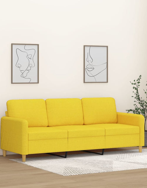 Загрузите изображение в средство просмотра галереи, Canapea cu 3 locuri, galben deschis, 180 cm, material textil - Lando
