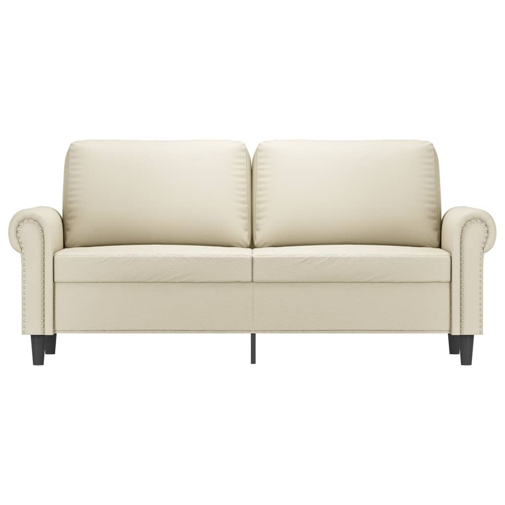 Canapea cu 2 locuri, crem, 140 cm, piele ecologică - Lando